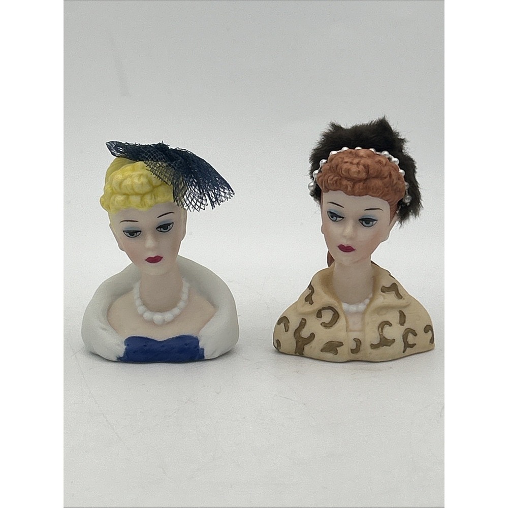 Enesco Miniature Barbie Bust Porcelain‎ Vintage 1994 Lot of 2